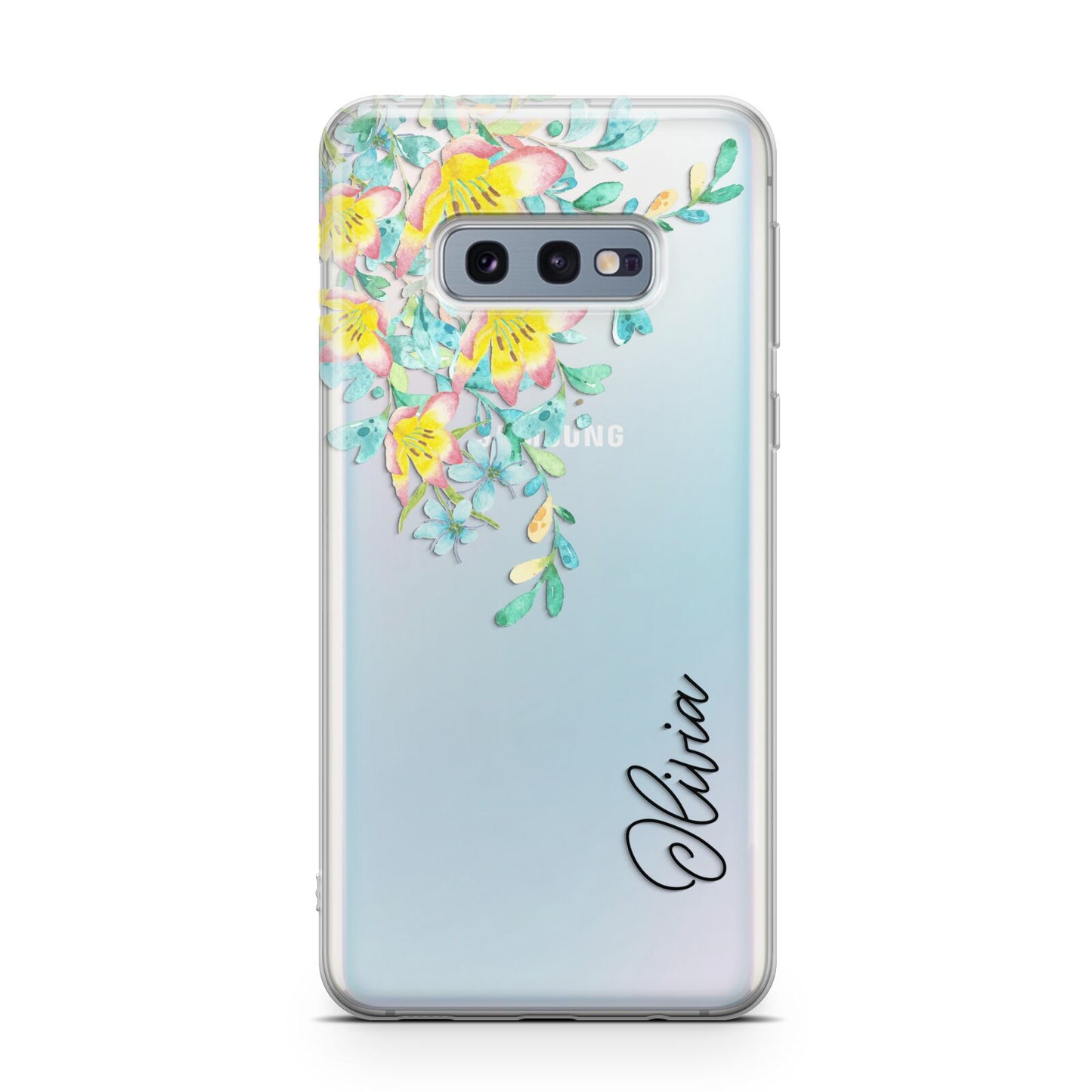 Yellow Pink Custom Flowers Samsung Galaxy S10E Case