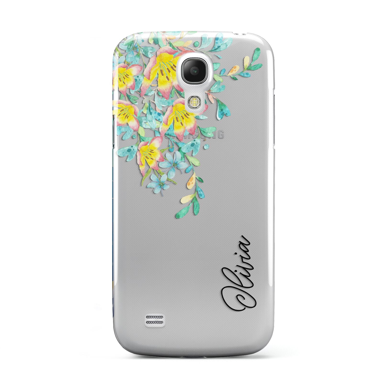 Yellow Pink Custom Flowers Samsung Galaxy S4 Mini Case