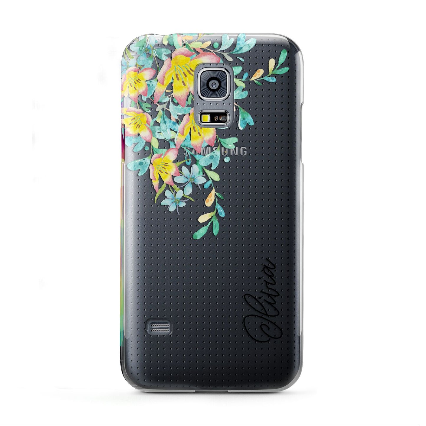 Yellow Pink Custom Flowers Samsung Galaxy S5 Mini Case