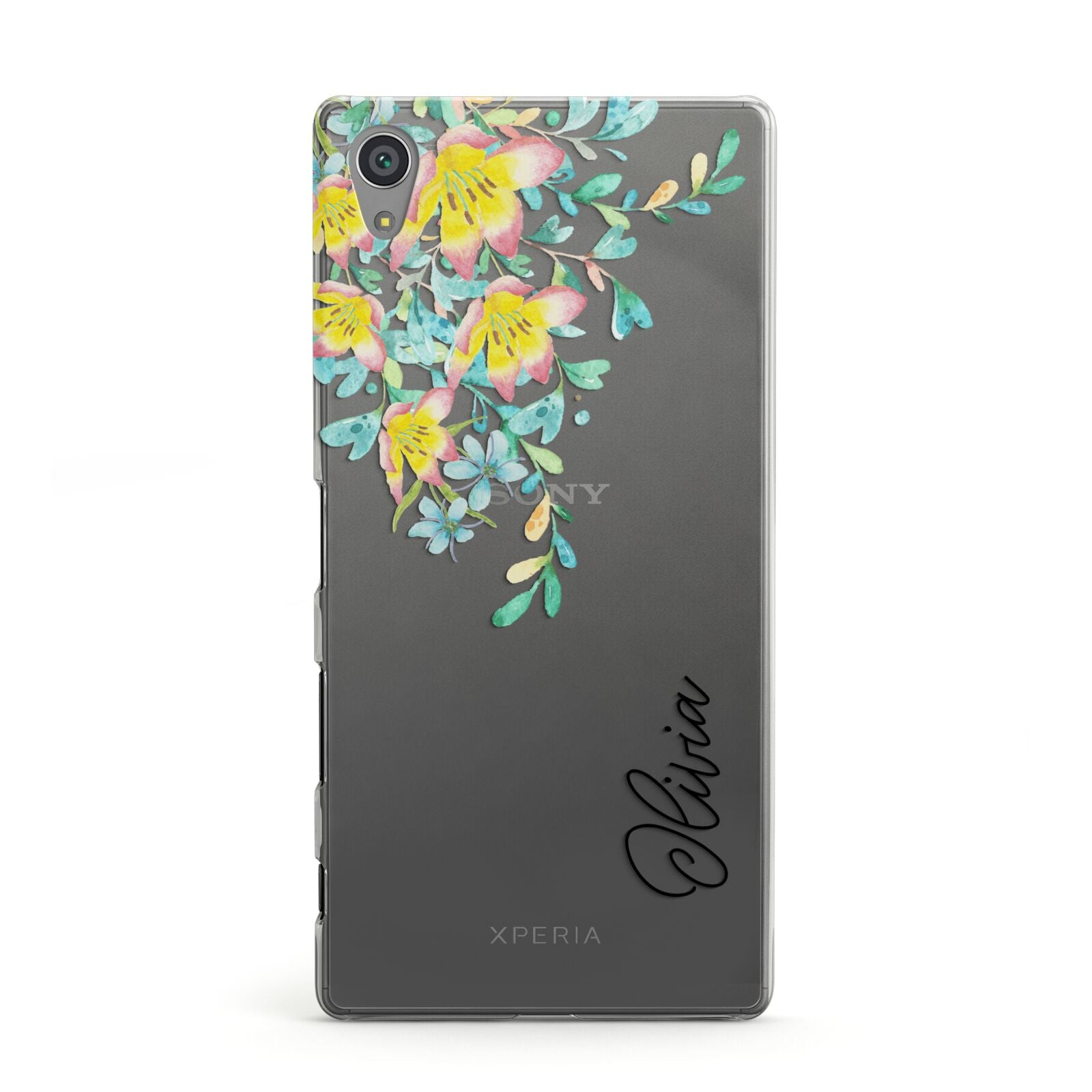 Yellow Pink Custom Flowers Sony Xperia Case