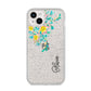 Yellow Pink Custom Flowers iPhone 14 Plus Glitter Tough Case Starlight