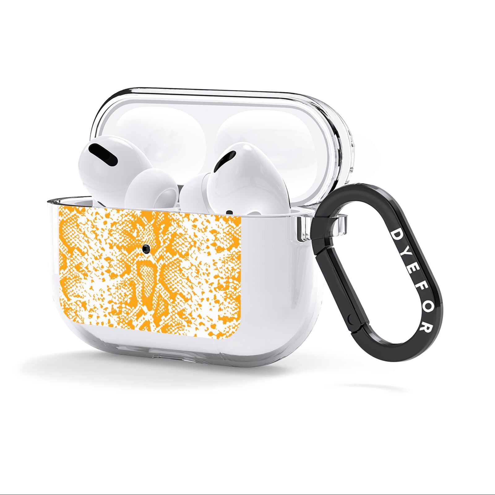 Yellow Snakeskin AirPods Clear Case 3rd Gen Side Image