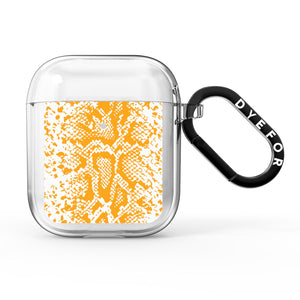 Yellow Snakeskin AirPods Case