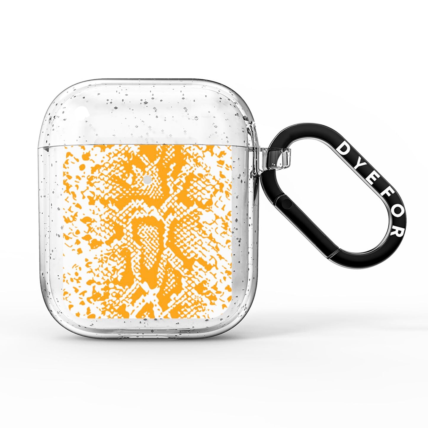 Yellow Snakeskin AirPods Glitter Case