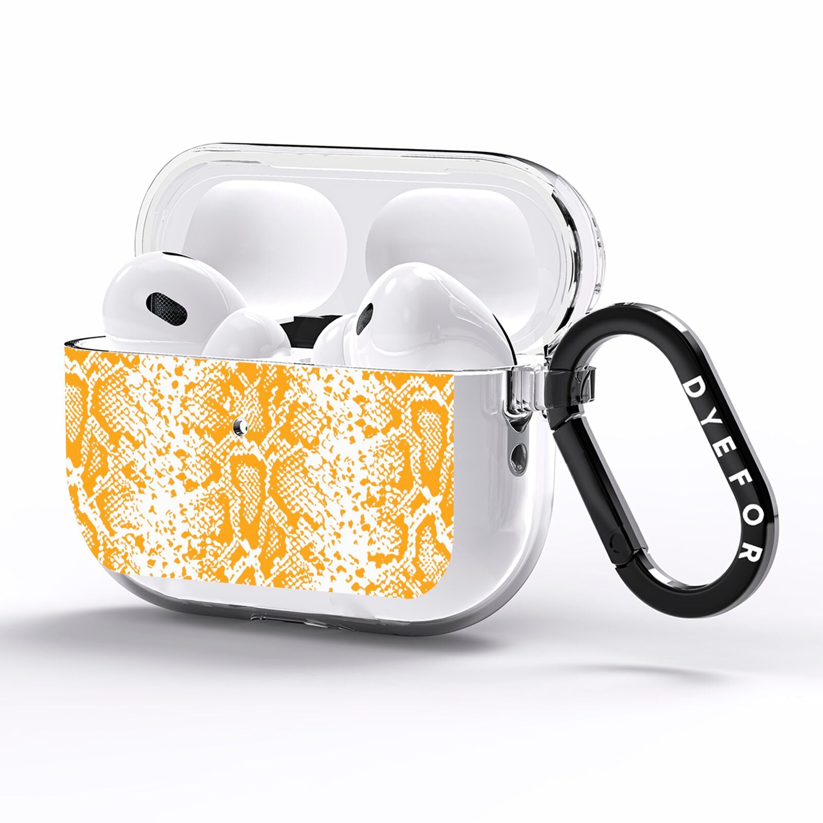 Yellow Snakeskin AirPods Pro Clear Case Side Image