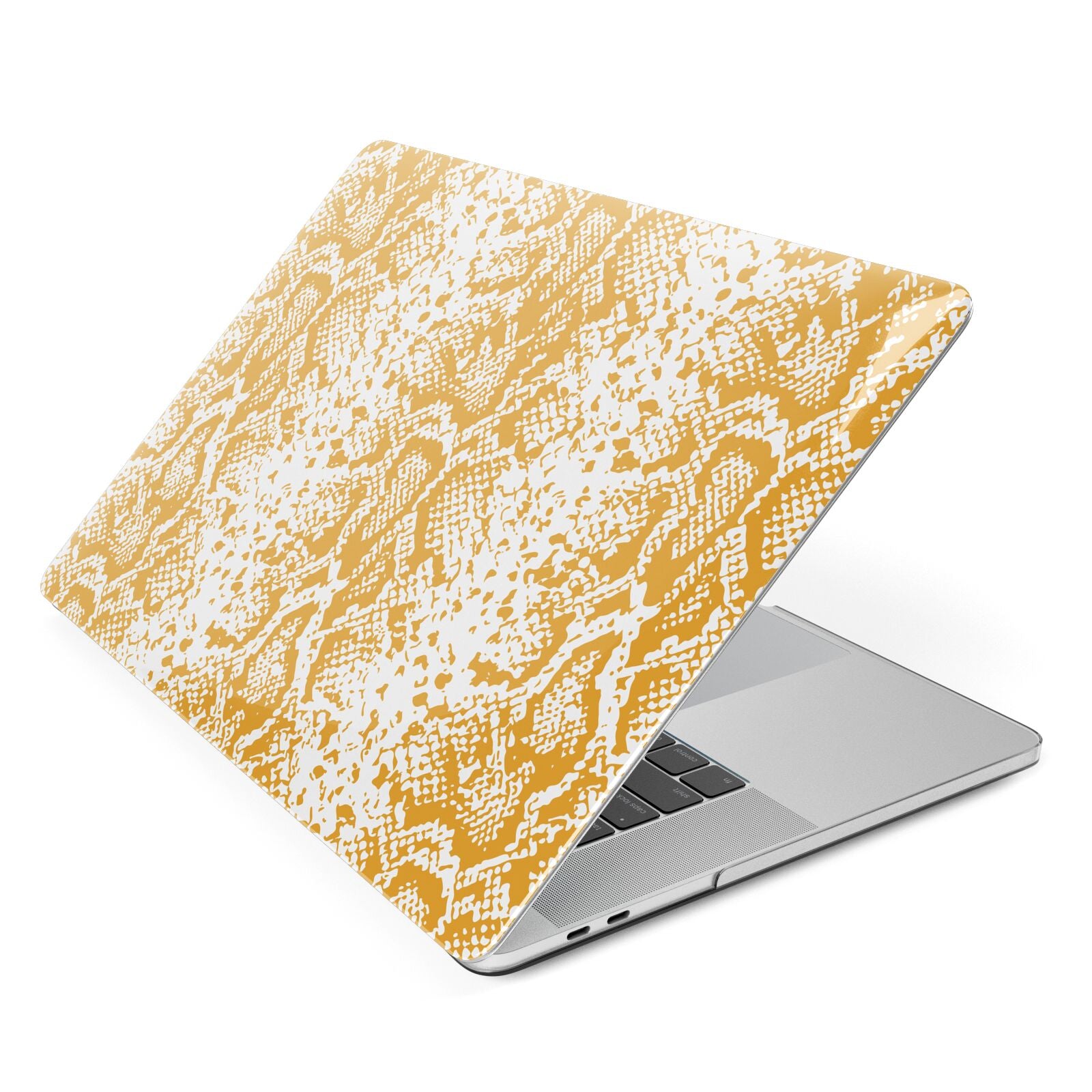 Yellow Snakeskin Apple MacBook Case Side View