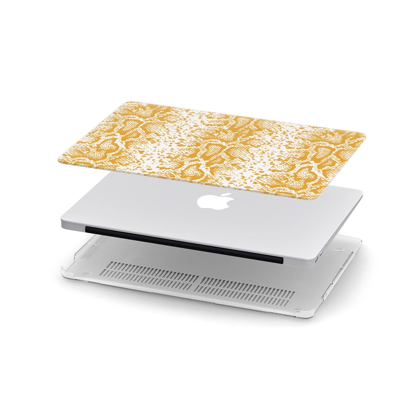 Yellow Snakeskin Apple MacBook Case in Detail