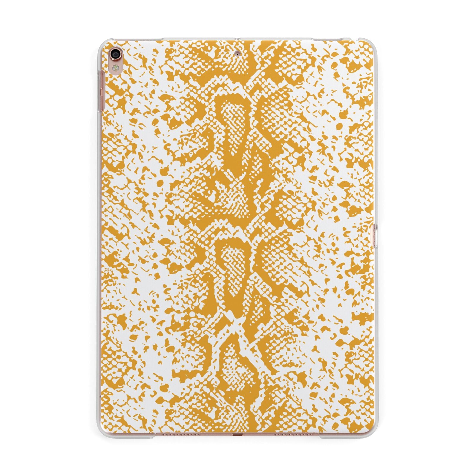 Yellow Snakeskin Apple iPad Rose Gold Case