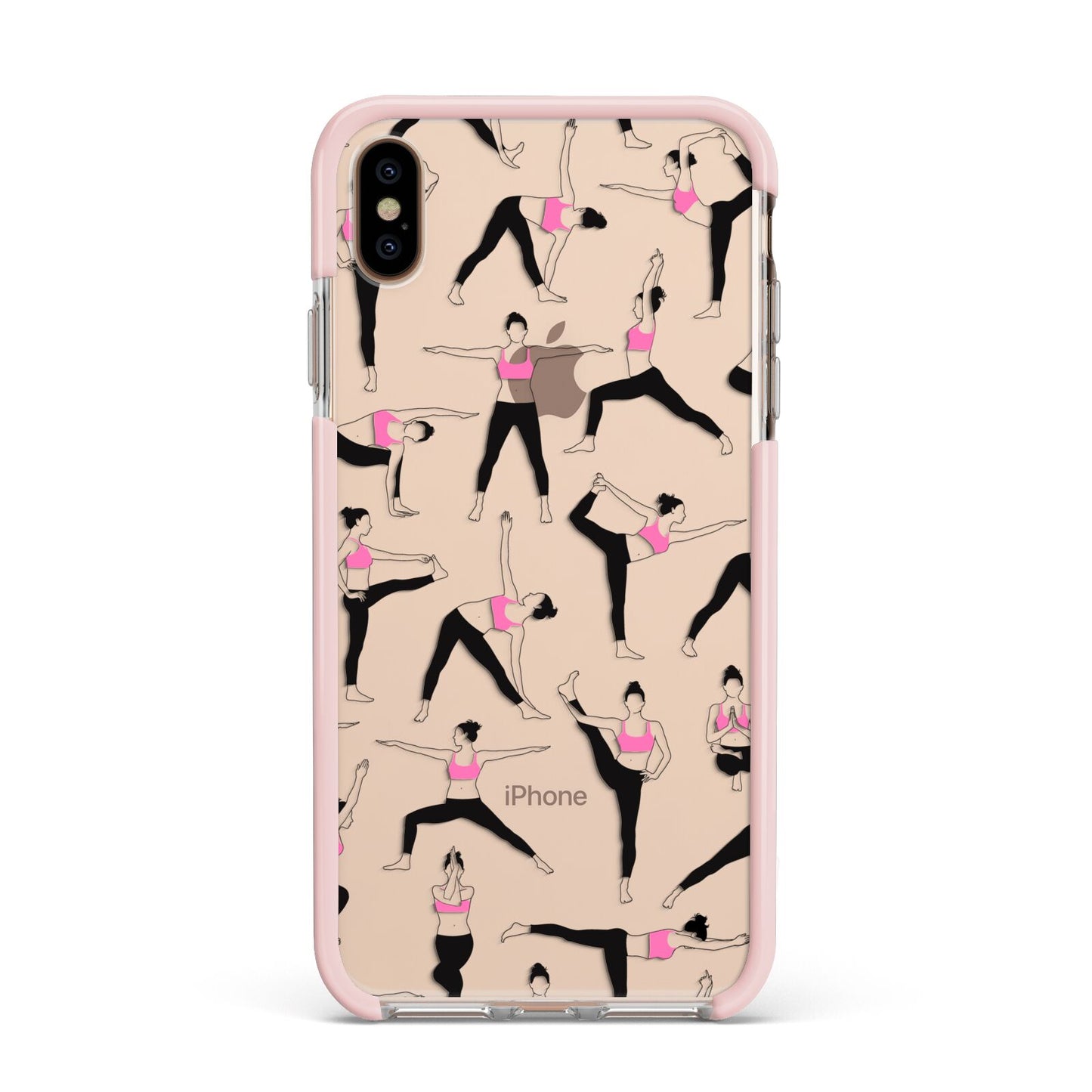 Yoga Apple iPhone Xs Max Impact Case Pink Edge on Gold Phone