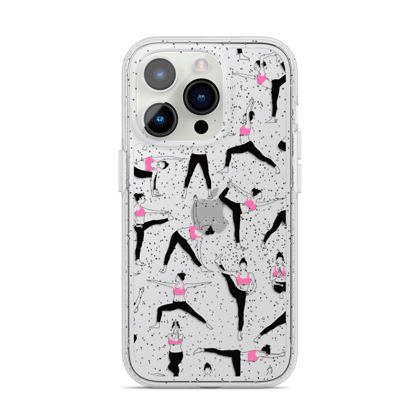 Yoga iPhone 14 Pro Glitter Tough Case Silver