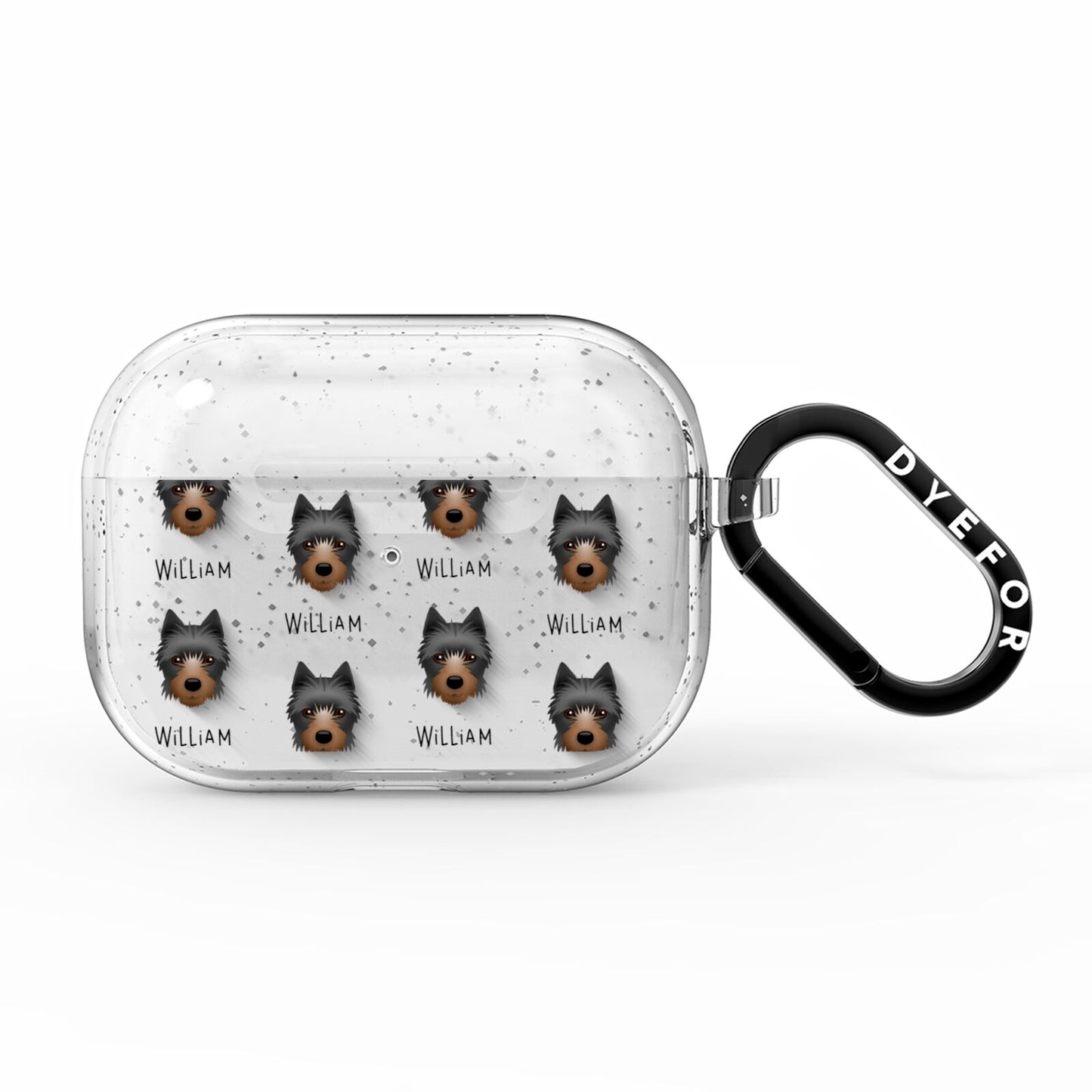 Yorkie Russell Icon with Name AirPods Pro Glitter Case