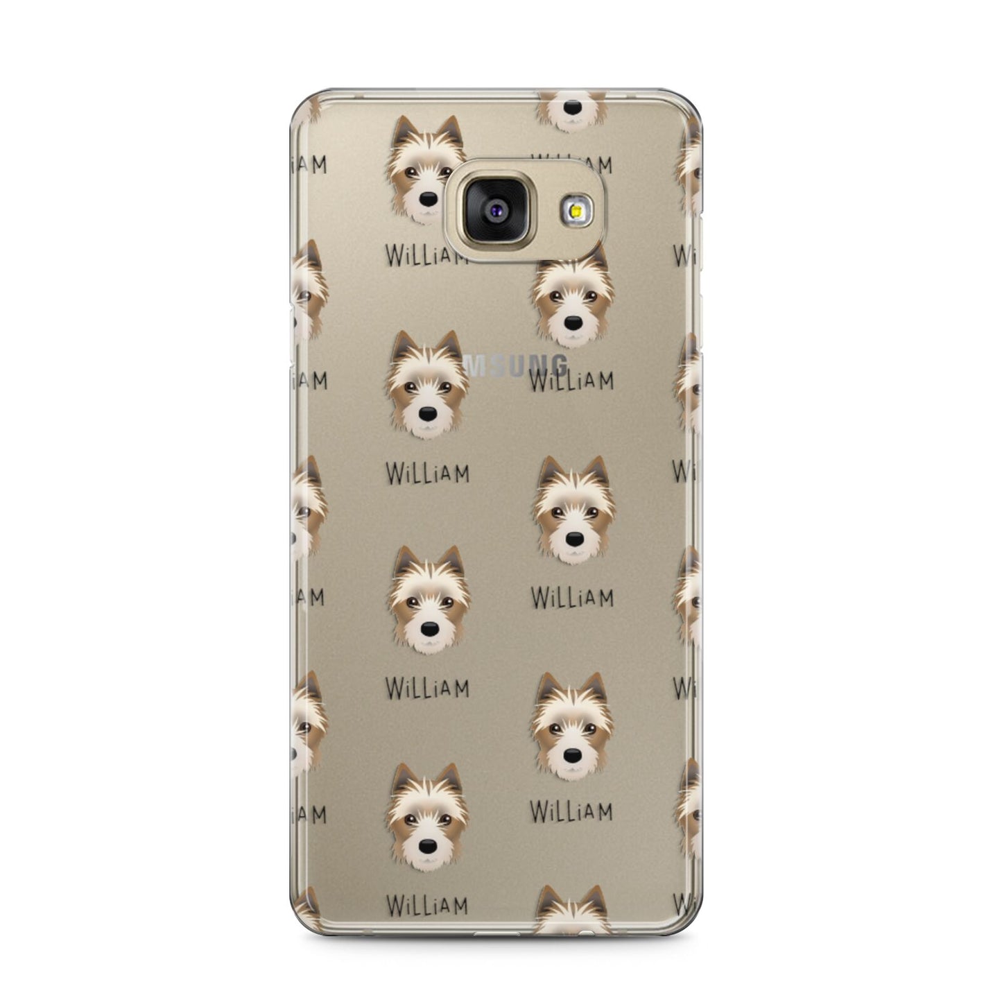 Yorkie Russell Icon with Name Samsung Galaxy A5 2016 Case on gold phone