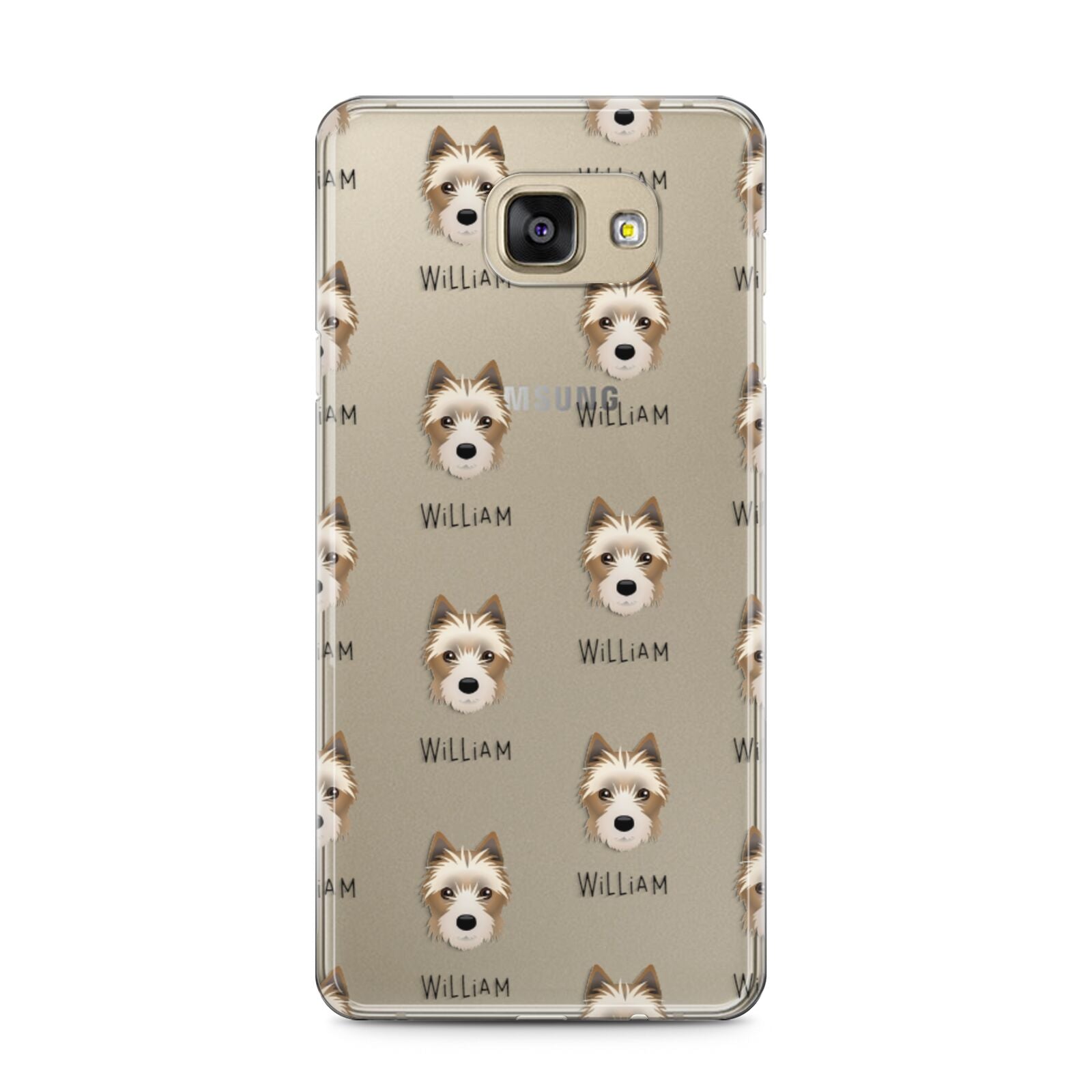 Yorkie Russell Icon with Name Samsung Galaxy A5 2016 Case on gold phone