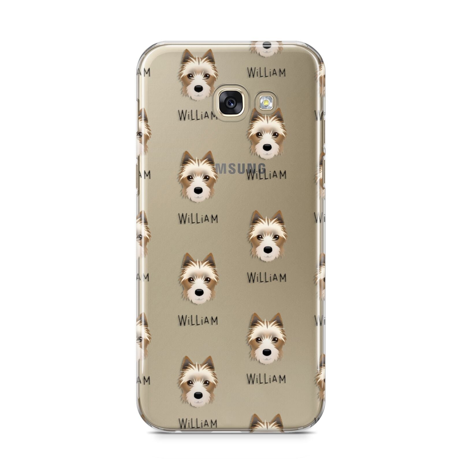 Yorkie Russell Icon with Name Samsung Galaxy A5 2017 Case on gold phone