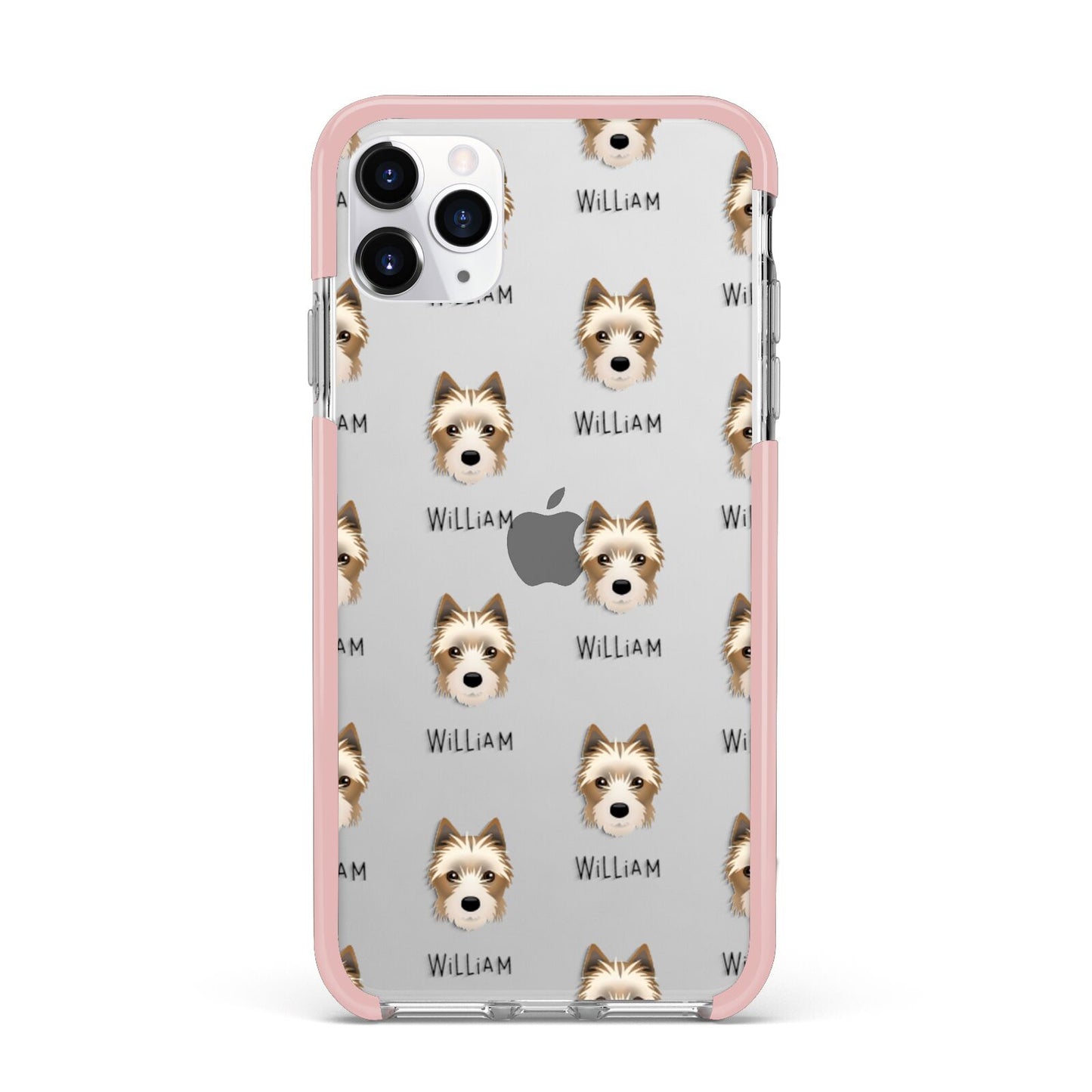 Yorkie Russell Icon with Name iPhone 11 Pro Max Impact Pink Edge Case