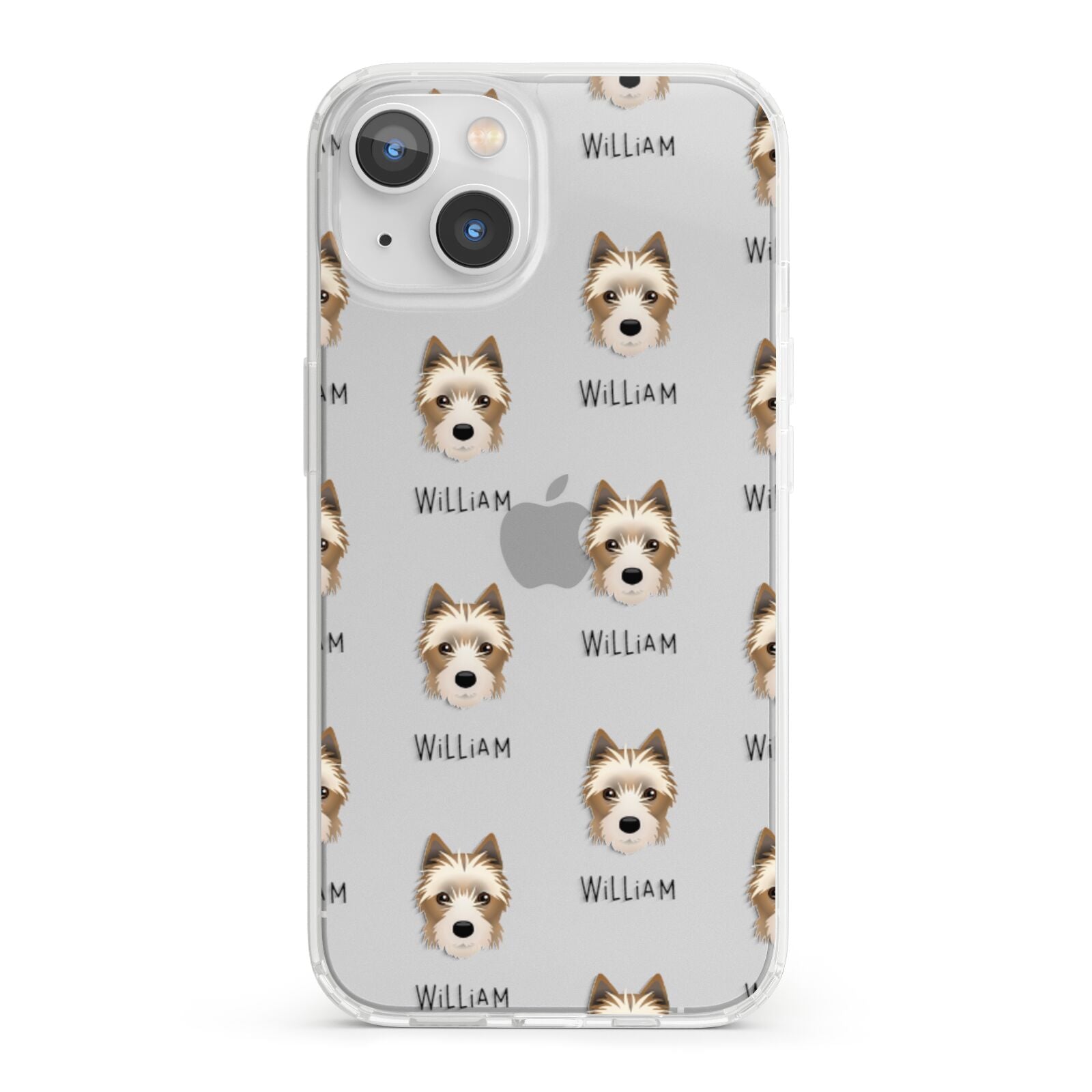 Yorkie Russell Icon with Name iPhone 13 Clear Bumper Case