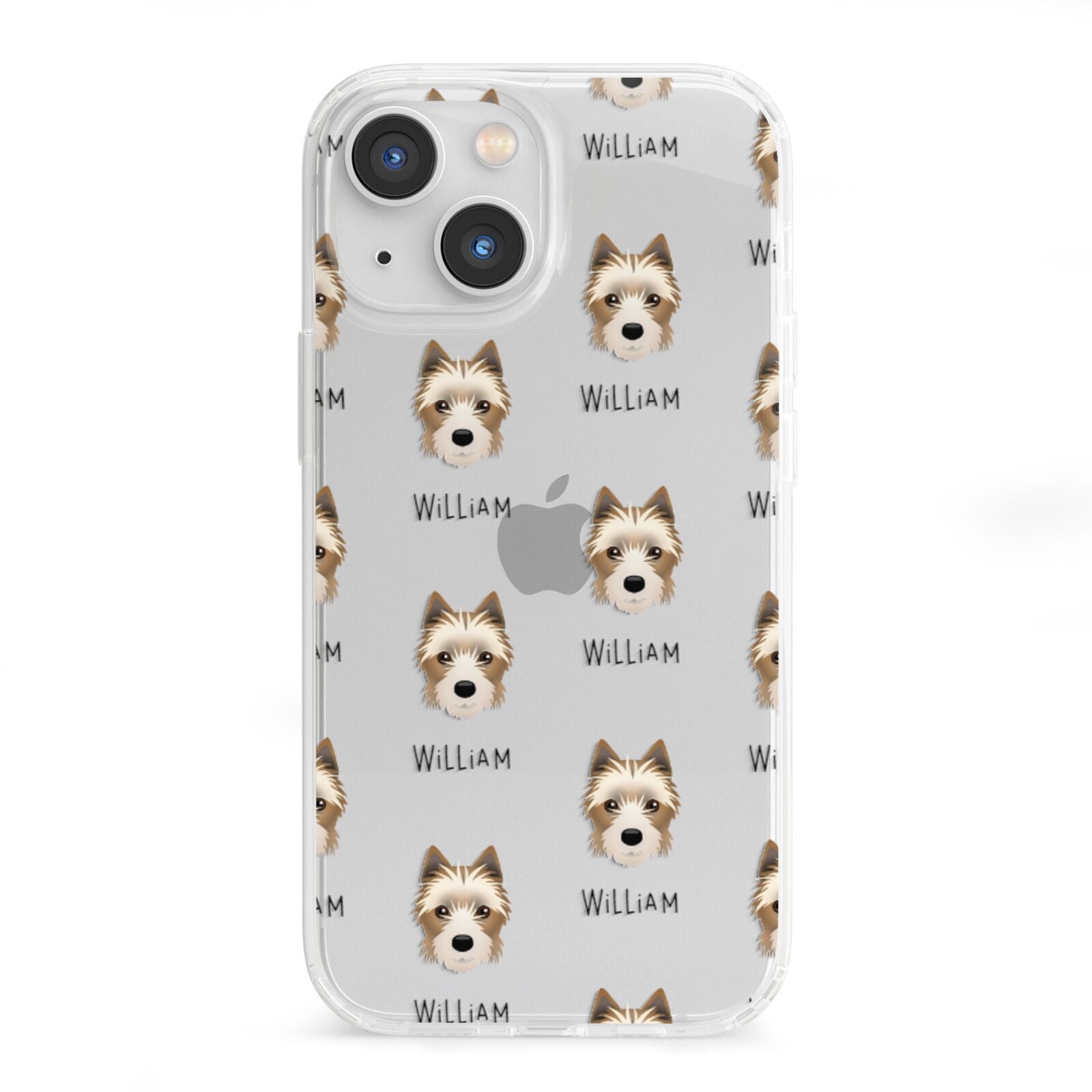 Yorkie Russell Icon with Name iPhone 13 Mini Clear Bumper Case