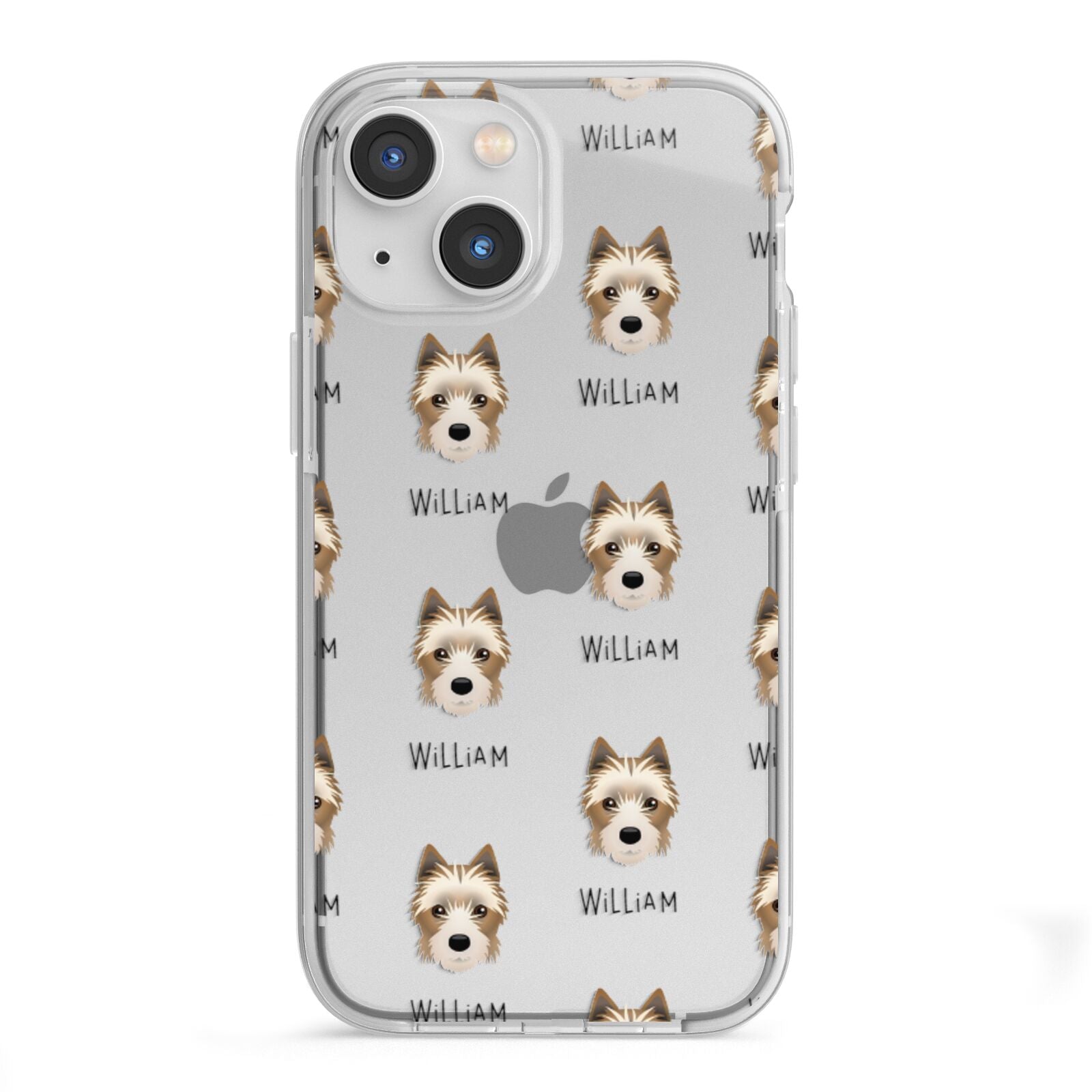 Yorkie Russell Icon with Name iPhone 13 Mini TPU Impact Case with White Edges