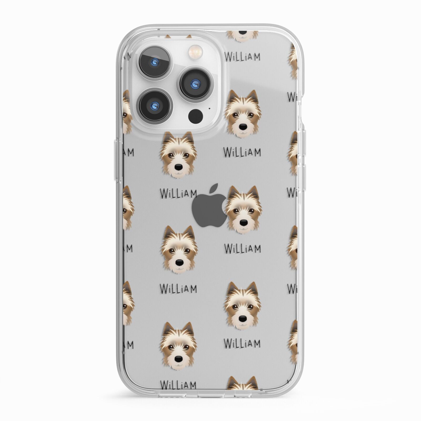 Yorkie Russell Icon with Name iPhone 13 Pro TPU Impact Case with White Edges