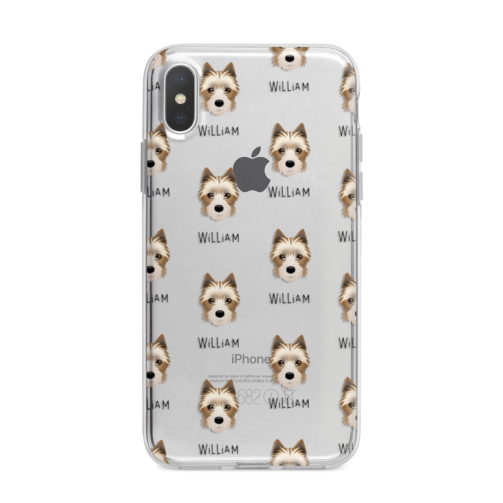 Yorkie Russell Icon with Name iPhone X Bumper Case on Silver iPhone Alternative Image 1