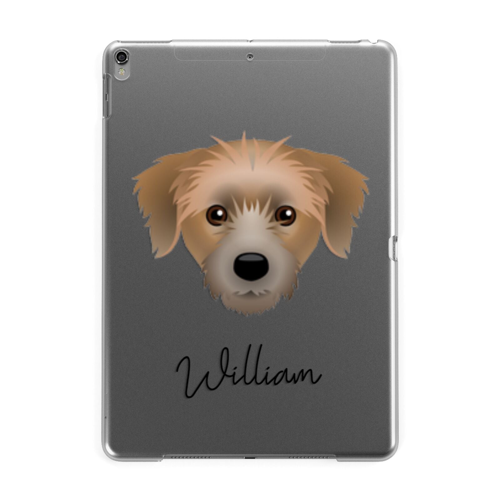 Yorkie Russell Personalised Apple iPad Grey Case