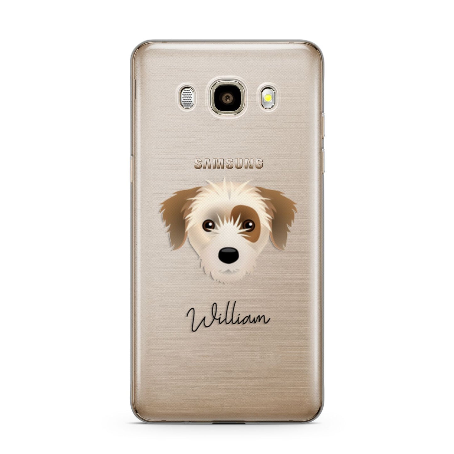 Yorkie Russell Personalised Samsung Galaxy J7 2016 Case on gold phone