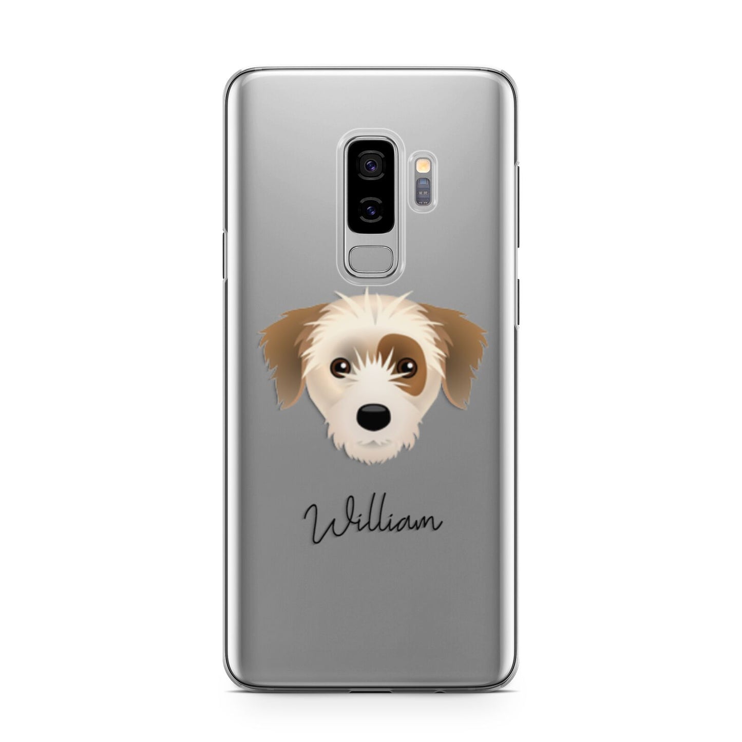 Yorkie Russell Personalised Samsung Galaxy S9 Plus Case on Silver phone