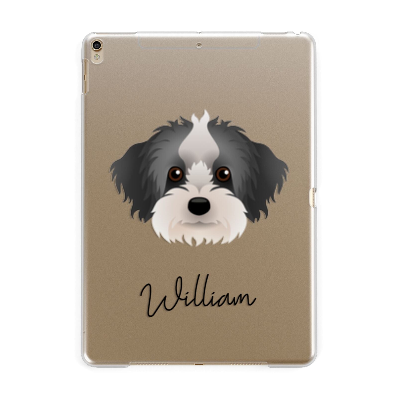 Yorkipoo Personalised Apple iPad Gold Case