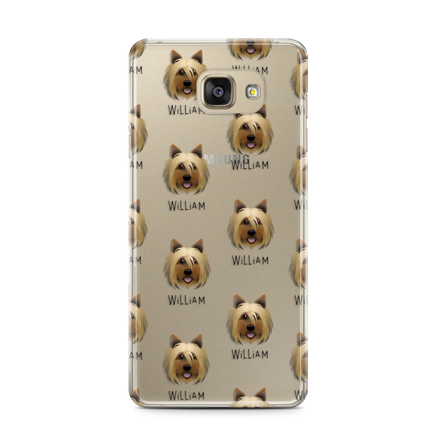 Yorkshire Terrier Icon with Name Samsung Galaxy A7 2016 Case on gold phone