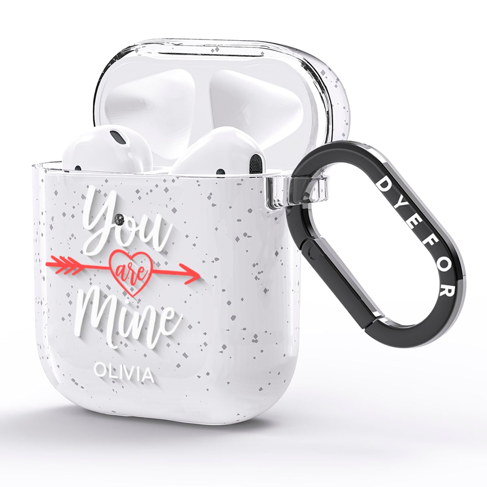 You Are Mine Personalised AirPods Glitter Case Side Image