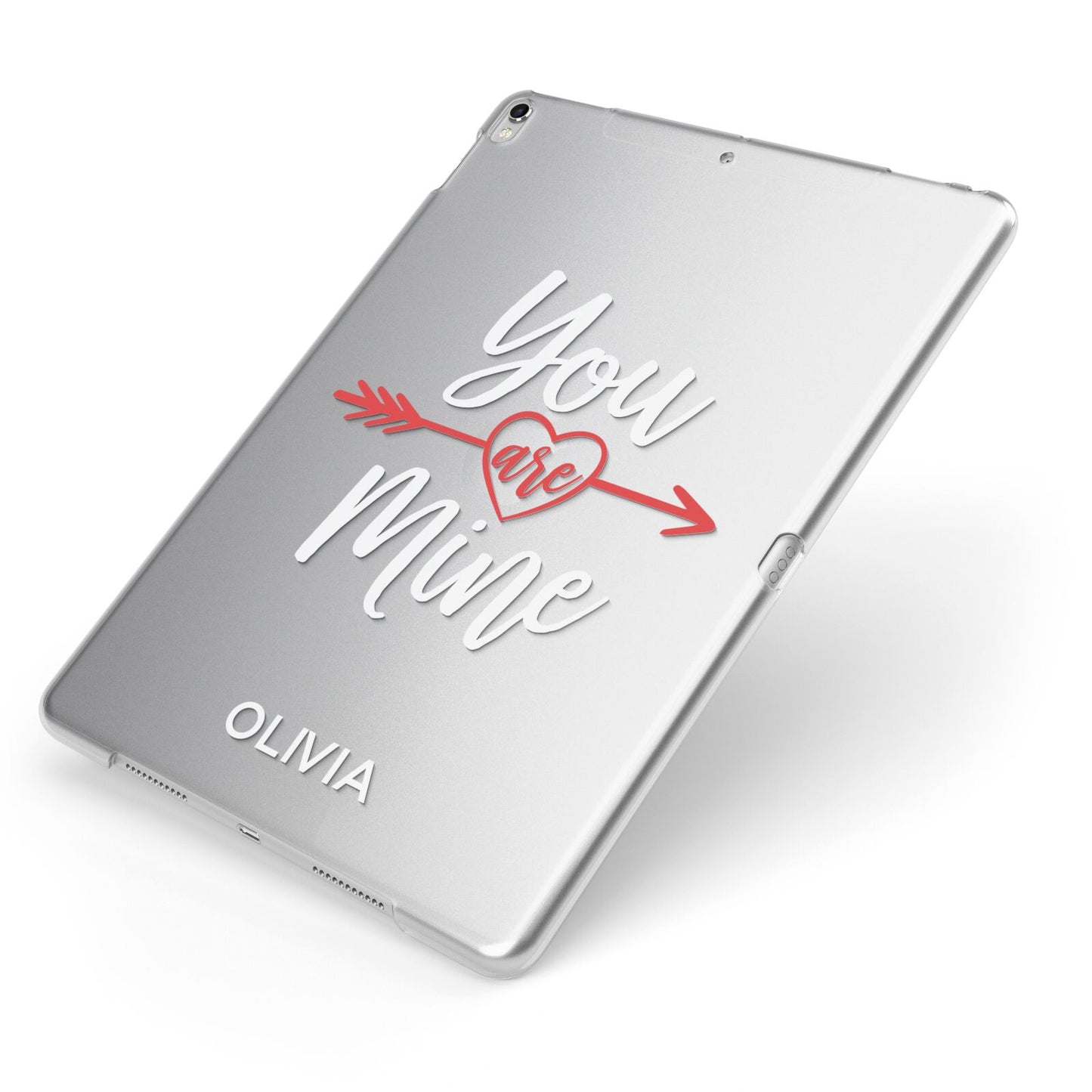 You Are Mine Personalised Apple iPad Case on Silver iPad Side View