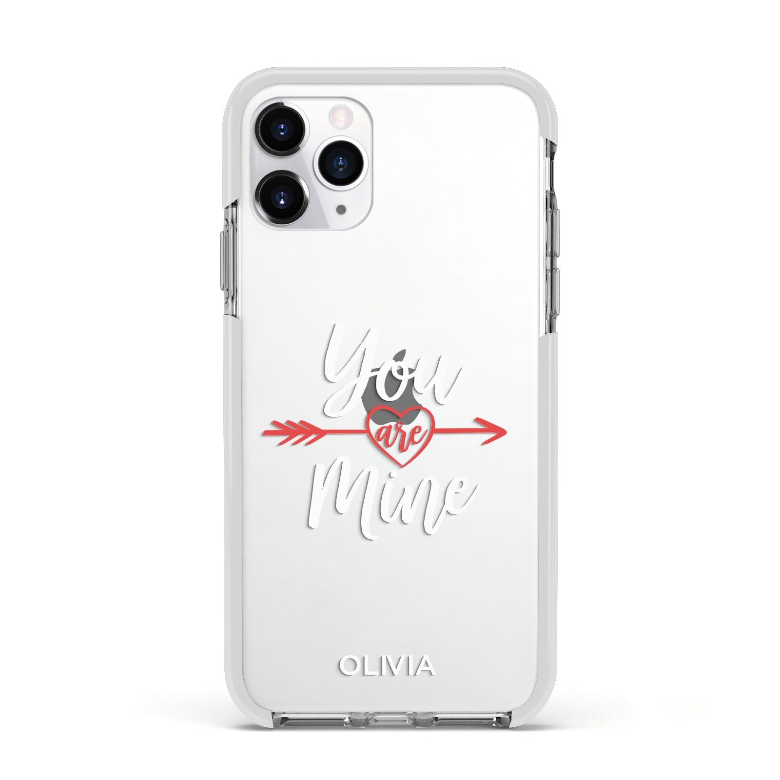 You Are Mine Personalised Apple iPhone 11 Pro in Silver with White Impact Case