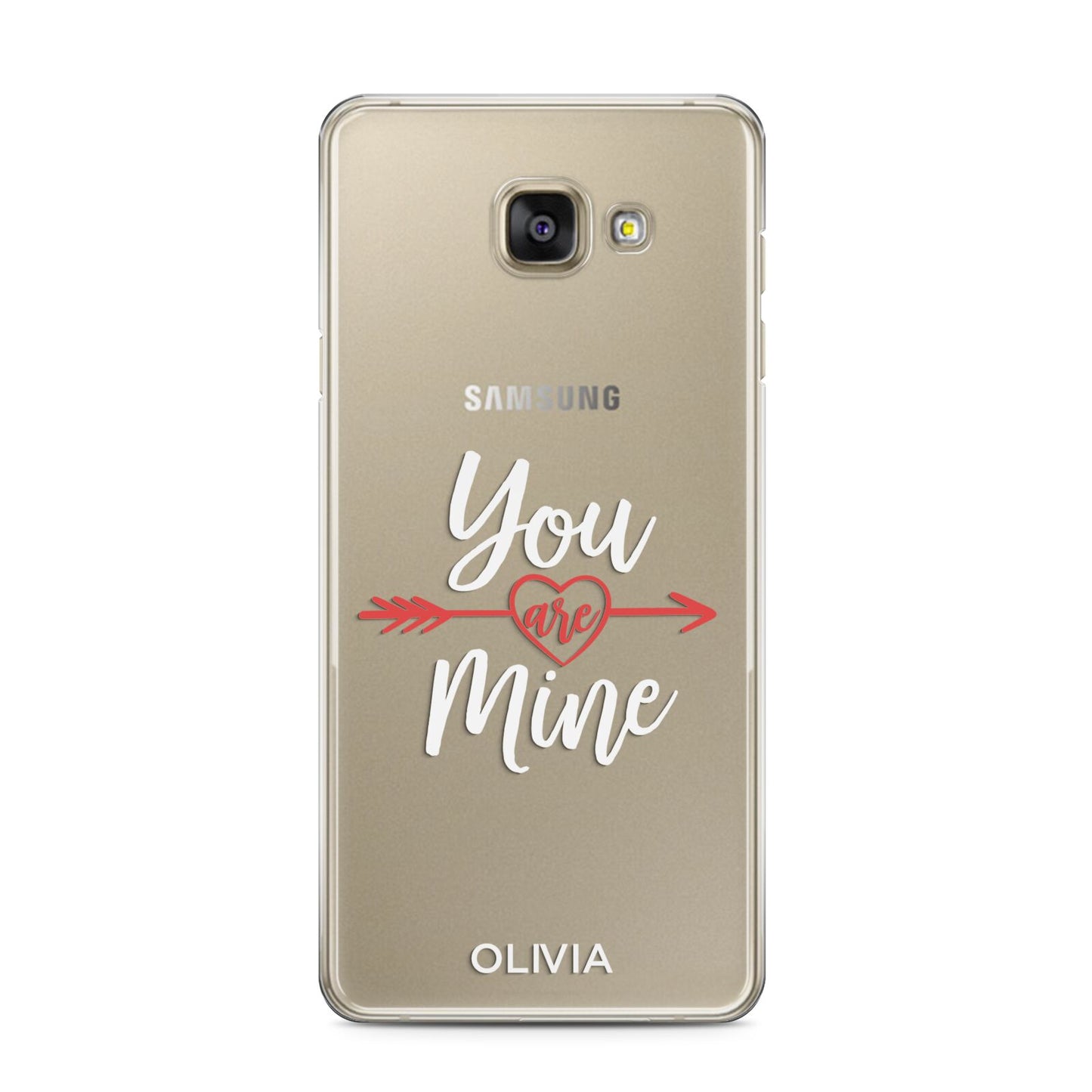 You Are Mine Personalised Samsung Galaxy A3 2016 Case on gold phone