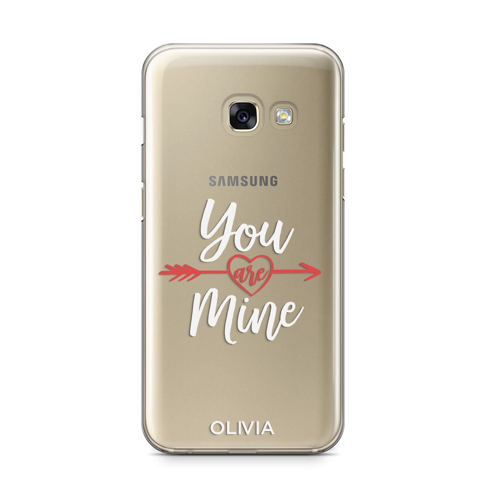 You Are Mine Personalised Samsung Galaxy A3 2017 Case on gold phone