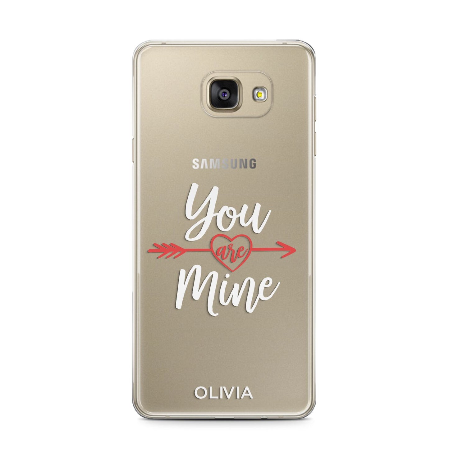 You Are Mine Personalised Samsung Galaxy A7 2016 Case on gold phone