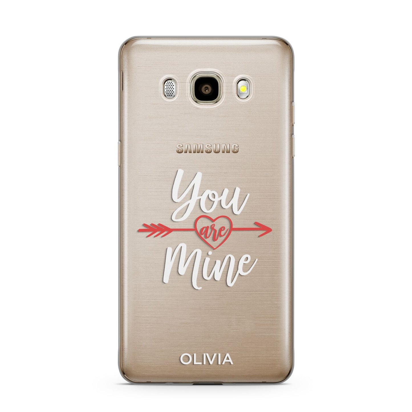 You Are Mine Personalised Samsung Galaxy J7 2016 Case on gold phone