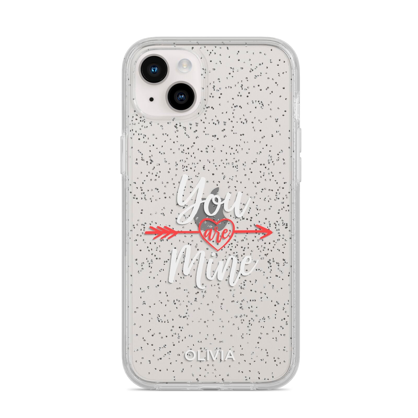 You Are Mine Personalised iPhone 14 Plus Glitter Tough Case Starlight