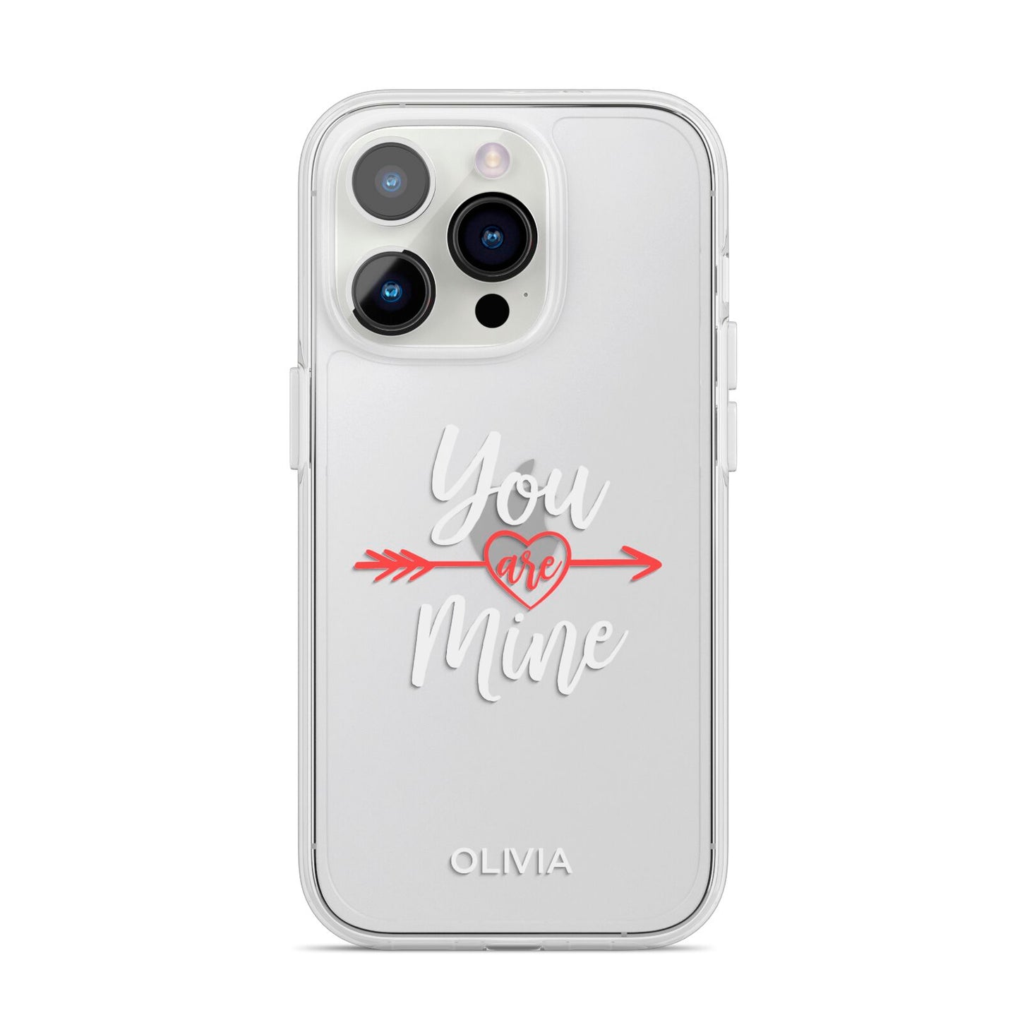 You Are Mine Personalised iPhone 14 Pro Clear Tough Case Silver