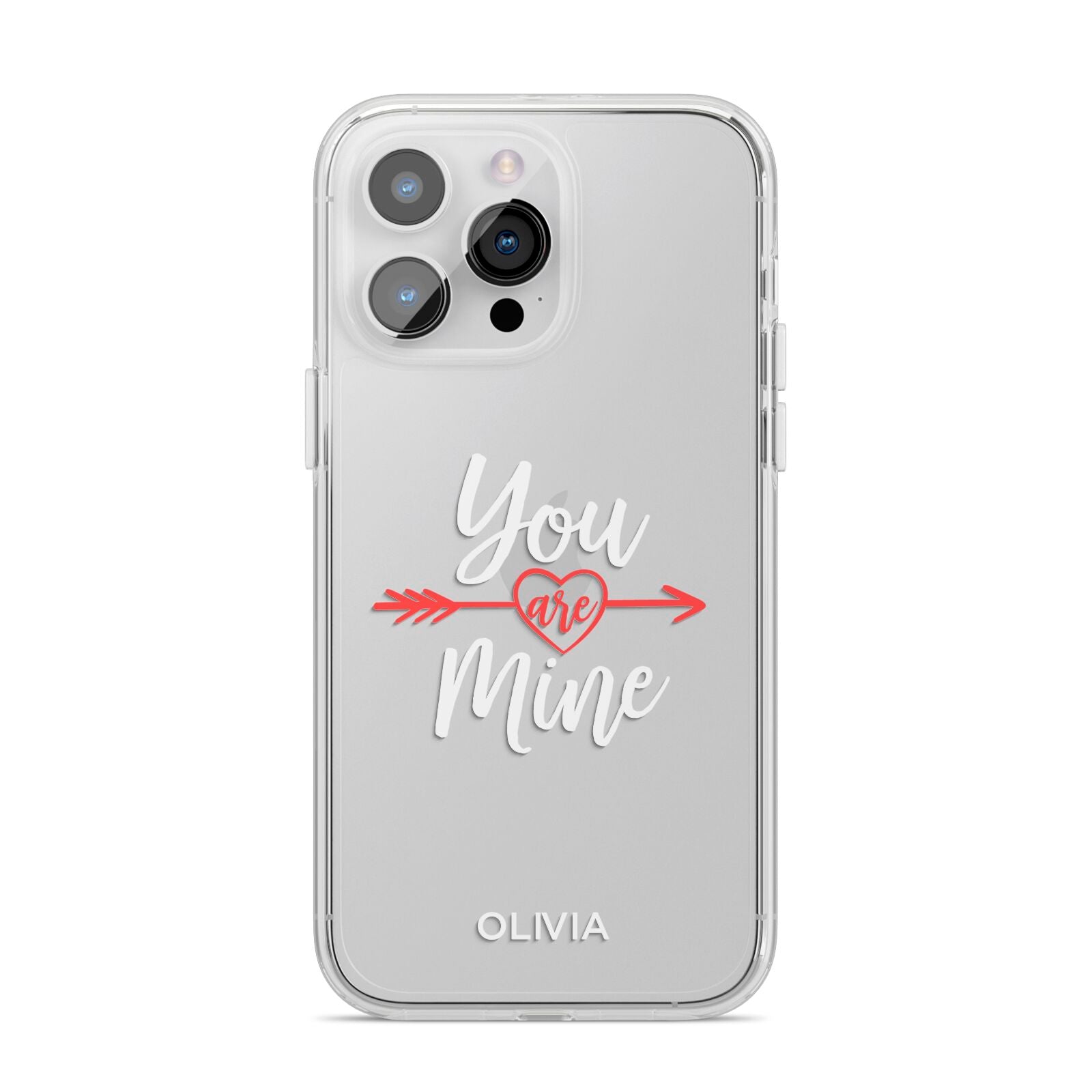 You Are Mine Personalised iPhone 14 Pro Max Clear Tough Case Silver