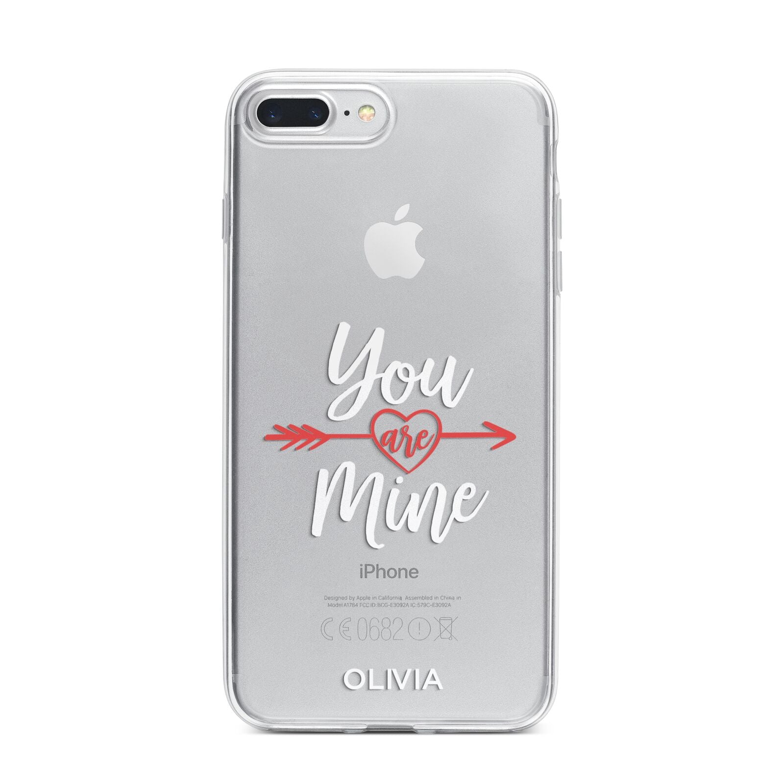 You Are Mine Personalised iPhone 7 Plus Bumper Case on Silver iPhone