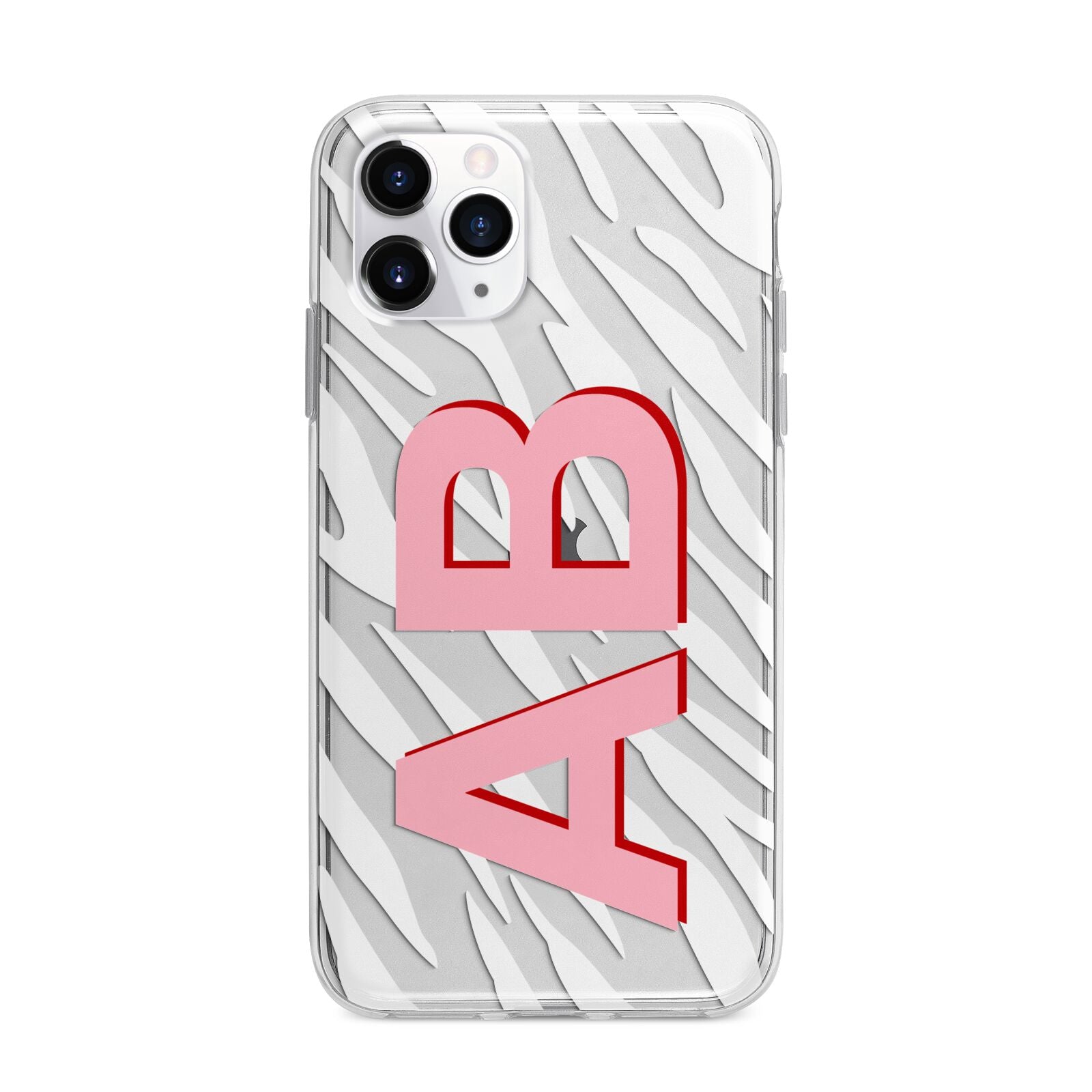 Zebra Initials Apple iPhone 11 Pro Max in Silver with Bumper Case