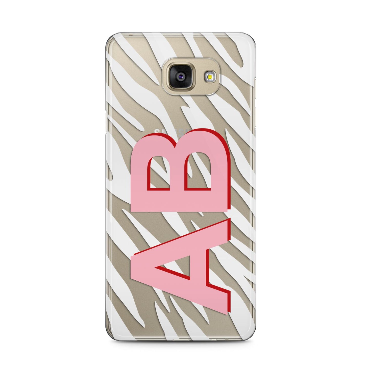 Zebra Initials Samsung Galaxy A5 2016 Case on gold phone