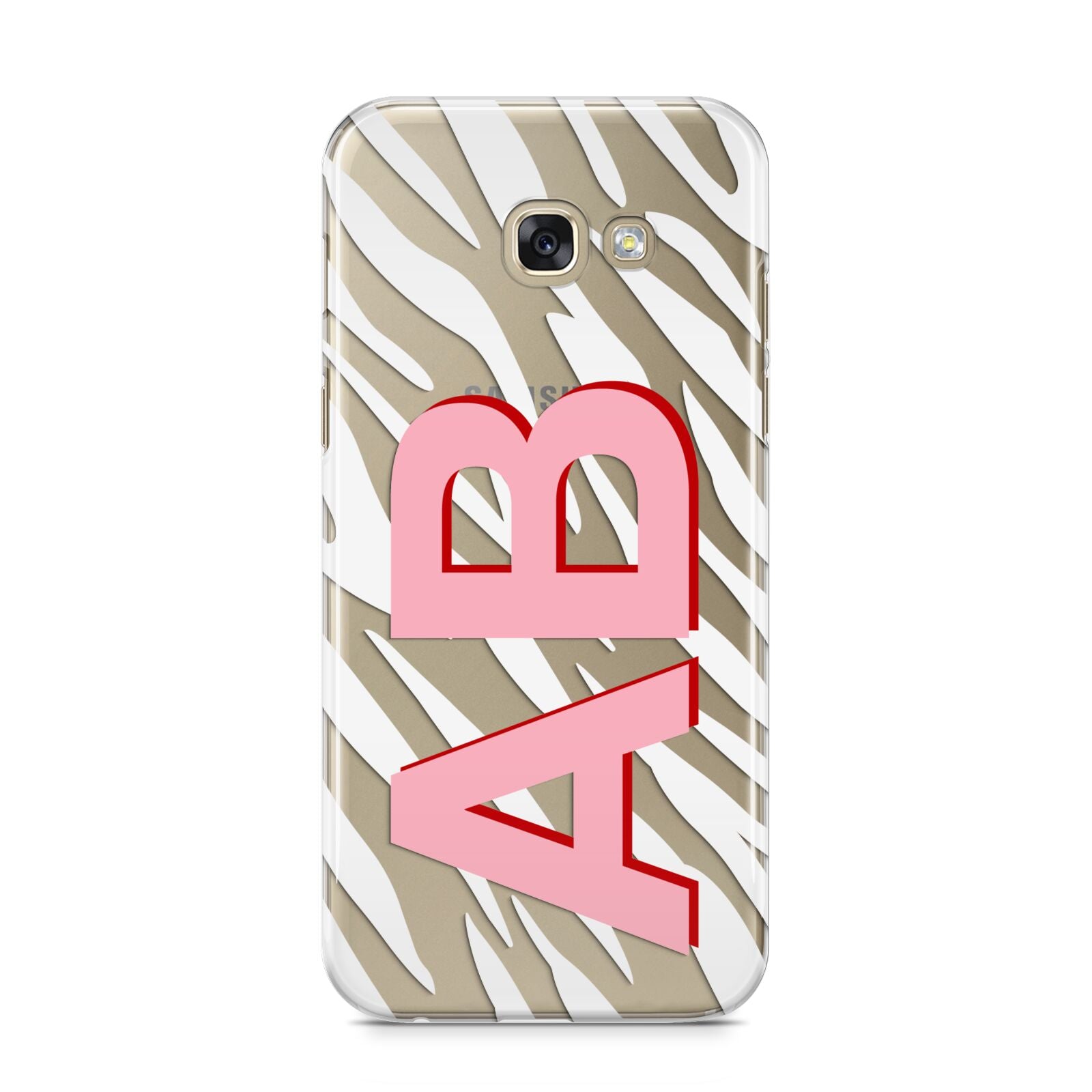 Zebra Initials Samsung Galaxy A5 2017 Case on gold phone