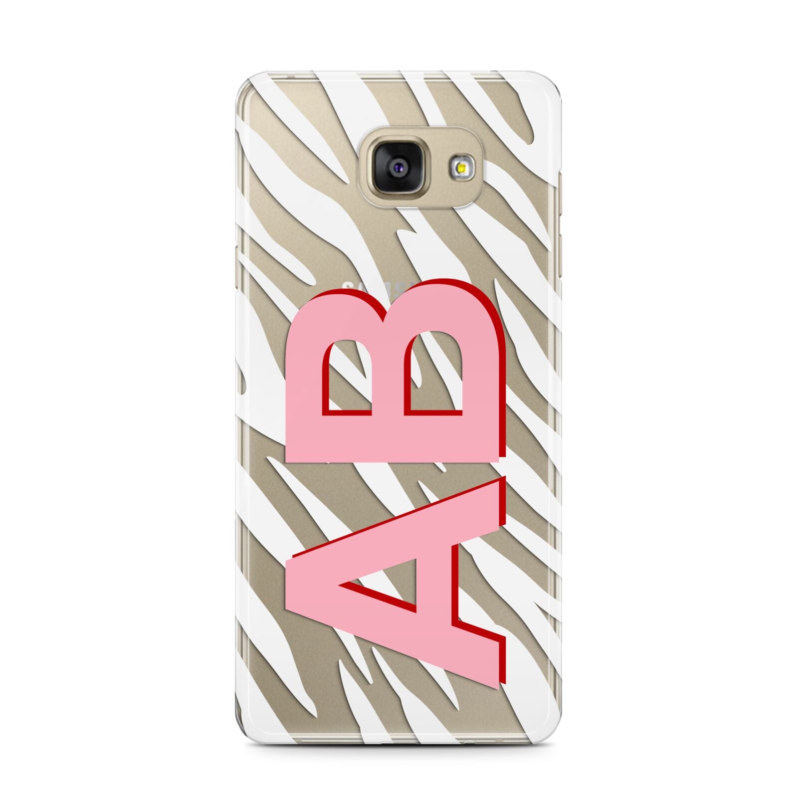 Zebra Initials Samsung Galaxy A7 2016 Case on gold phone