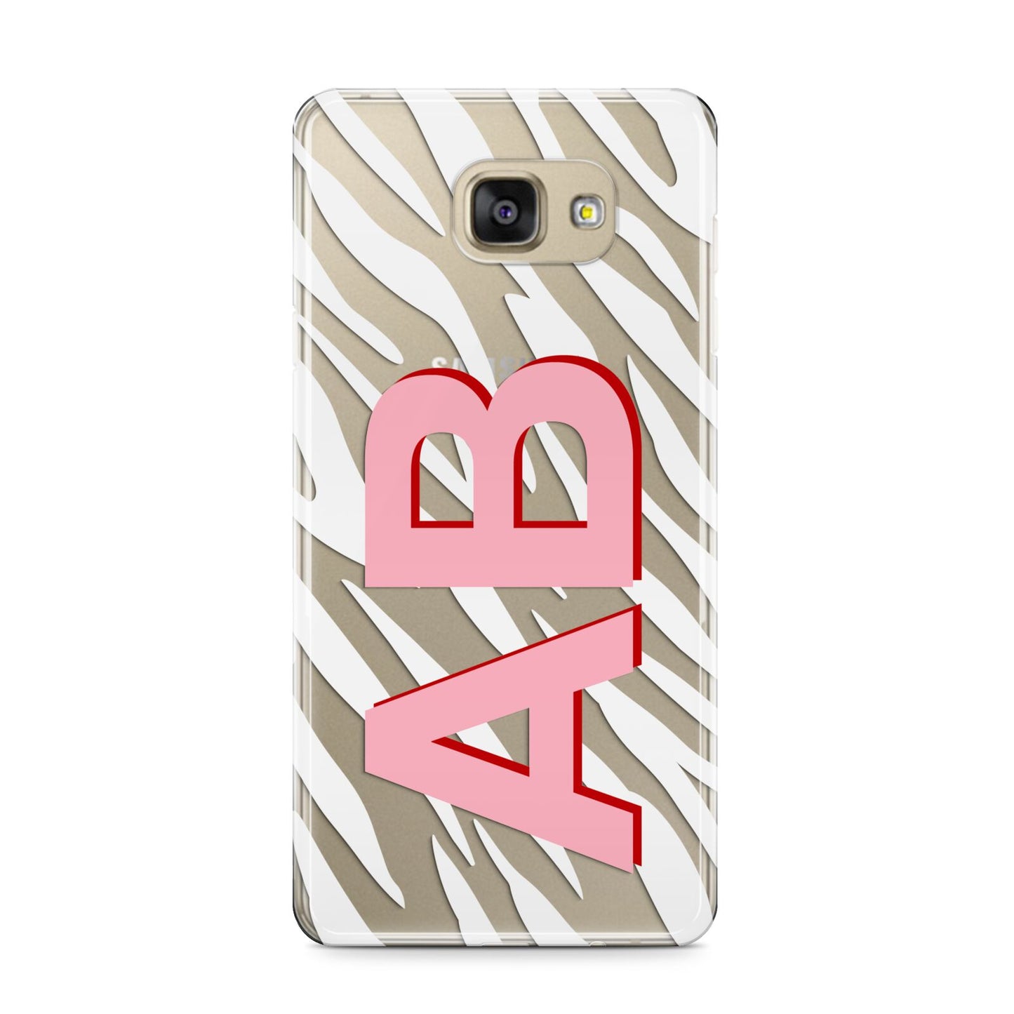 Zebra Initials Samsung Galaxy A9 2016 Case on gold phone