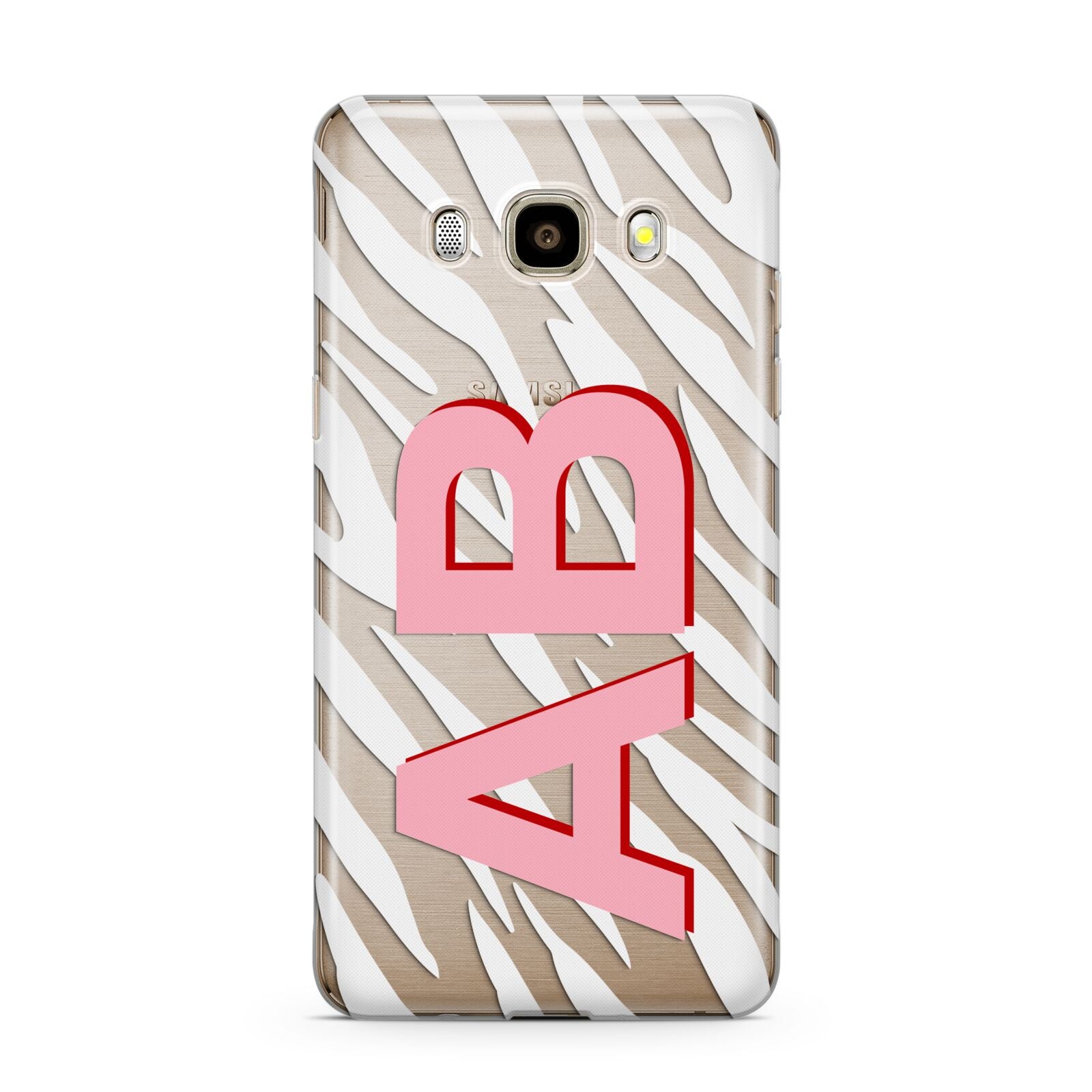 Zebra Initials Samsung Galaxy J7 2016 Case on gold phone