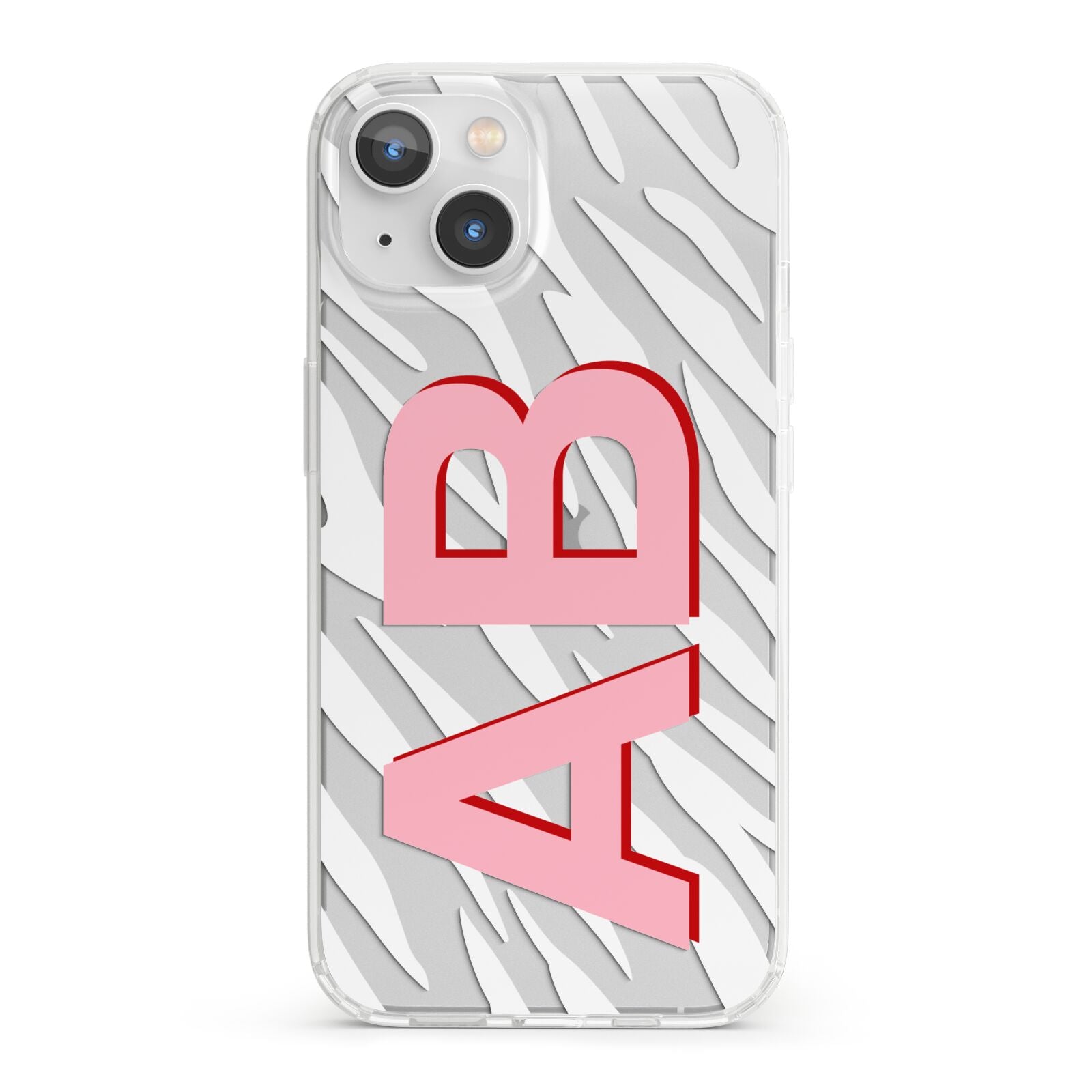 Zebra Initials iPhone 13 Clear Bumper Case