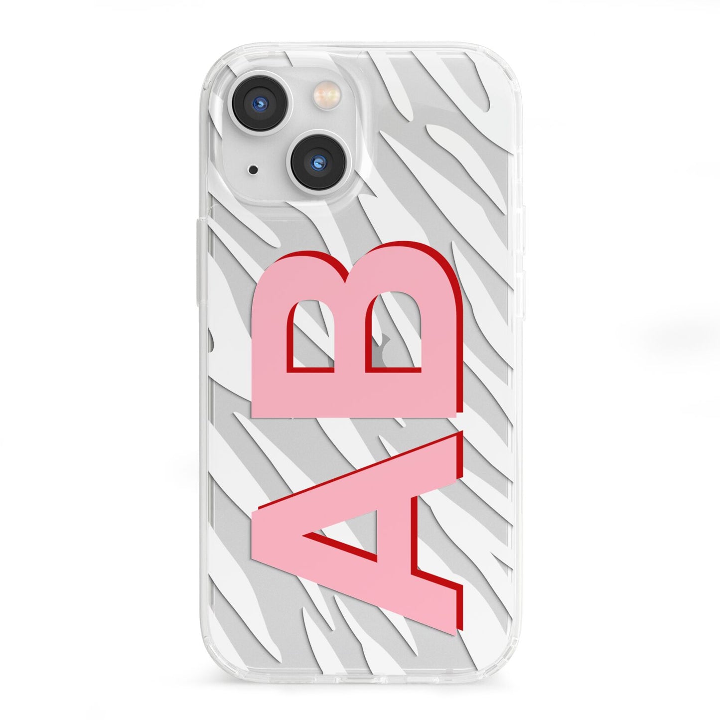 Zebra Initials iPhone 13 Mini Clear Bumper Case