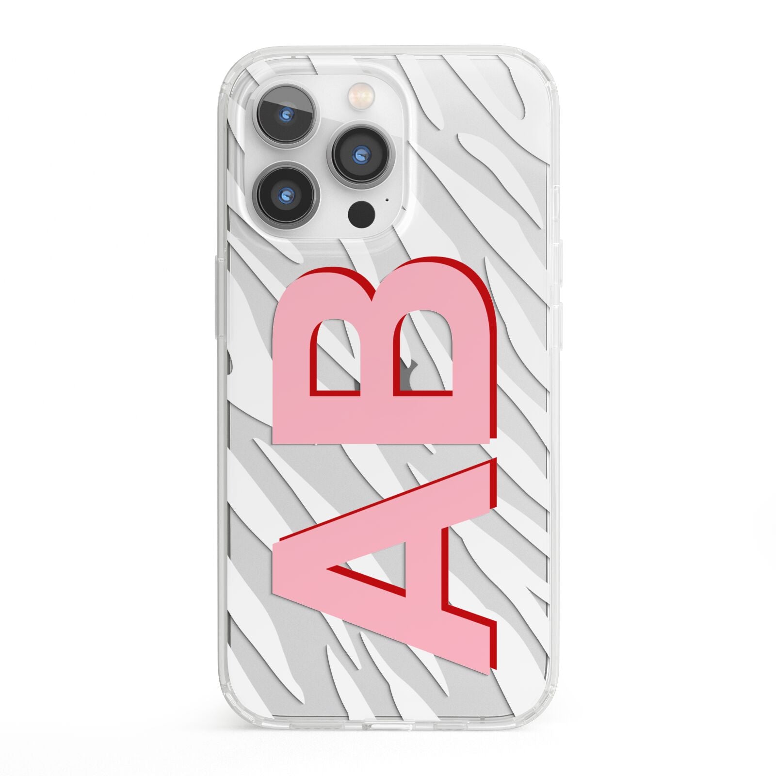 Zebra Initials iPhone 13 Pro Clear Bumper Case