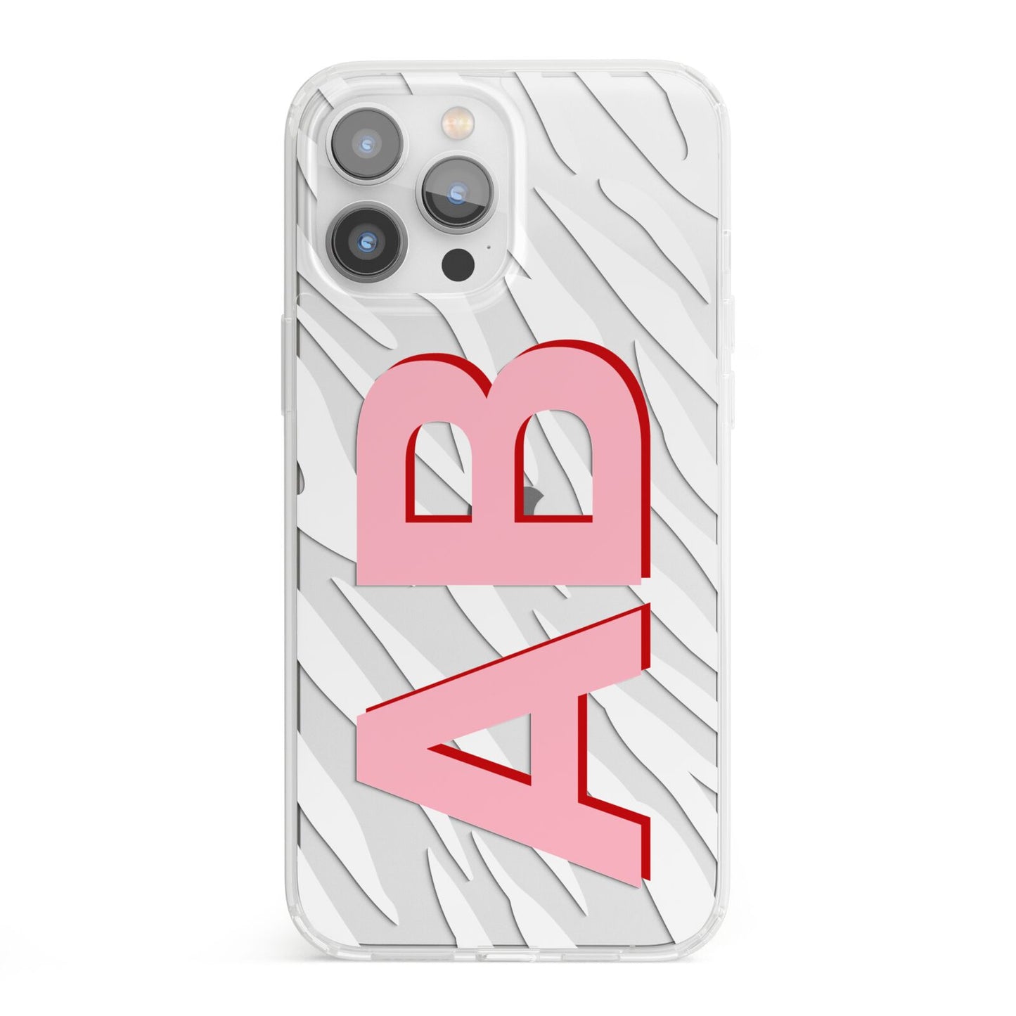 Zebra Initials iPhone 13 Pro Max Clear Bumper Case